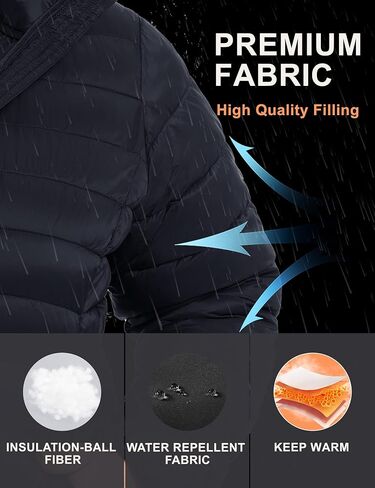 ANOTHER CHOICE Plus Size Packable Puffer Coat for Women, Light Weight Winter Jacket with Hood in Kuwait
