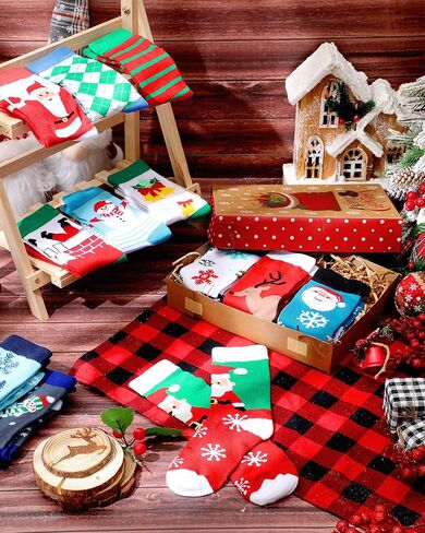 Vabean 60 زوجًا من جوارب عيد الميلاد للبالغين الملونة الجدة للعطلات جوارب نسائية احتفالية جوارب طاقم هدايا مكتبية للرجال in Kuwait