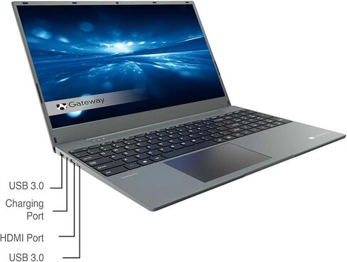 جهاز كمبيوتر محمول جديد 15.6 FHD فائق النحافة من Gateway باللون الأزرق Ryzen 3 يصل إلى 3.1 جيجا هرتز و4 جيجابايت DDR4 و128 جيجابايت SSD تم ضبطه بواسطة THX Audio HDMI Cortana Webcam W11 (GW156 - متجدد) in Kuwait