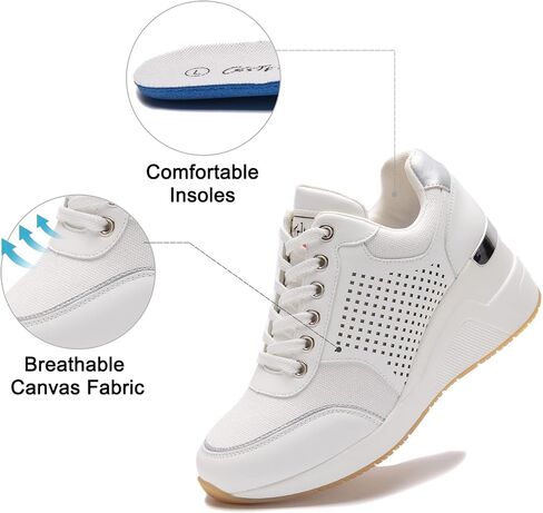 Cestfini Wedge Sneakers for Women - Wedge Tennis Shoes Non-Slip Women Fashion Sneakers in Saudi Arabia