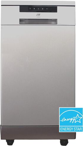 SPT SD-9263SSB 18″ Wide Portable Stainless Steel Dishwasher with ENERGY STAR, 6 Wash Programs, 8 Place Settings and Stainless Steel Tub in Saudi Arabia