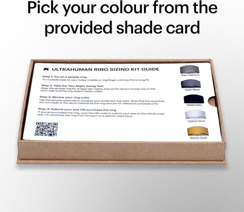 ULTRAHUMAN Ring AIR Sizing Kit with Colours - Size First Before You Buy - Choose from 10 Sizes - Sizes 5 to 14 from 5 Colour Options- Find The Perfect Ring Size - Smart Ring Sizer in Kuwait