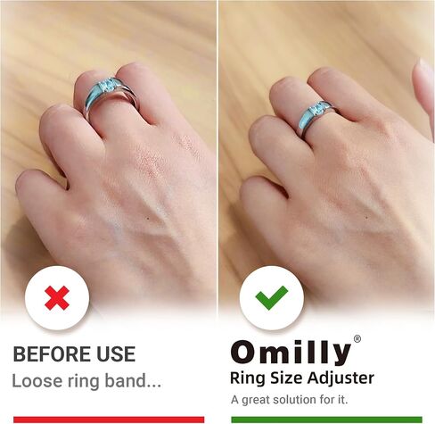 Omilly Ring Size Adjuster for Loose Rings, 144 Pack 16 Sizes 6 Sheets Ring Guards, Invisible Ring Fitter, EVA Ring Tightener Set for Different Band Widths for Women and Men in Kuwait