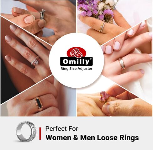 Omilly Ring Size Adjuster for Loose Rings, 144 Pack 16 Sizes 6 Sheets Ring Guards, Invisible Ring Fitter, EVA Ring Tightener Set for Different Band Widths for Women and Men in Kuwait