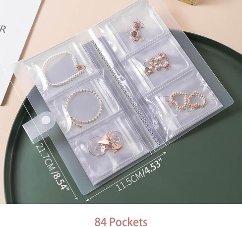 عرض منظم لحقيبة مجوهرات السفر، بكرة تخزين مجوهرات قابلة للطي مقاومة للماء من البولي فينيل كلوريد للأقراط والقلائد والخواتم والأساور ودبابيس الزينة in Kuwait