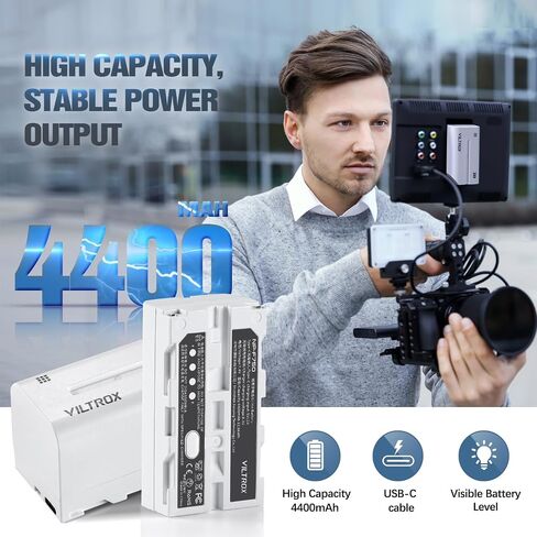 VILTROX V Mount Battery BP-V99, 99Wh Mini V-Mount Battery (14.8V 6700mAh) with D-TAP, BP, USB-A, OLED Screen, Support 45W PD USB-C Fast Charger for Camcorder, Camera, Monitor, Large Capacity, Portable in Kuwait