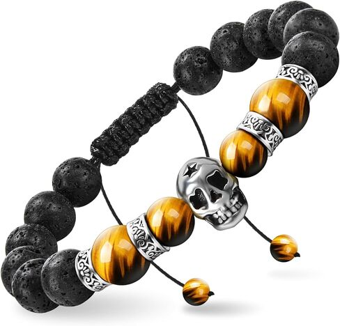 Lava Rock Bracelets for Men, Lava Rock 10mm Handmade Bead Bracelet Men Healing Protection Essential Oil Mens Bracelet Gift Bring Luck and Prosperity and Happiness in Saudi Arabia
