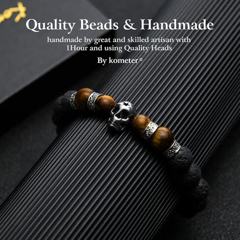 Lava Rock Bracelets for Men, Lava Rock 10mm Handmade Bead Bracelet Men Healing Protection Essential Oil Mens Bracelet Gift Bring Luck and Prosperity and Happiness in Saudi Arabia