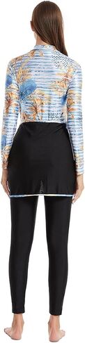 IBAKOM One Piece Modest Burkini for Women Islamic Swimsuits with Wrap Skirt Swim Cap Muslim Bathing Suit Cover Ups in Saudi Arabia
