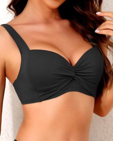 Yonique Women Underwire Bikini Top - Push Up Bathing Suit Top Padded Bra Swimsuit Top in Saudi Arabia