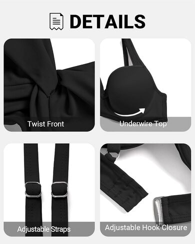 Yonique Women Underwire Bikini Top - Push Up Bathing Suit Top Padded Bra Swimsuit Top in Saudi Arabia