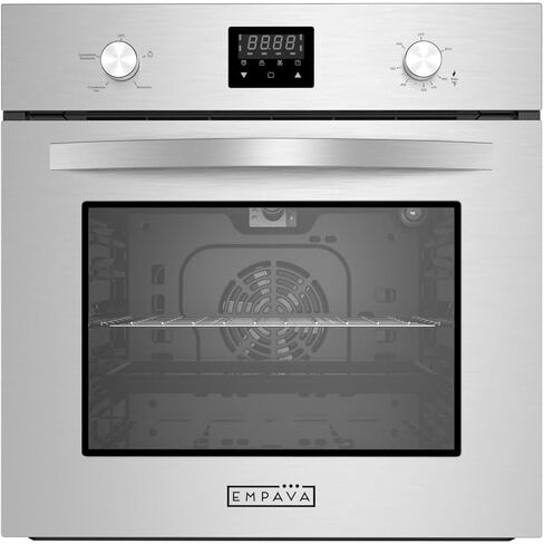 Empava Single Liquid Propane Gas Wall Oven 24 in. 2.3 cu. Ft. Bake Broil Rotisserie Functions with Mechanical Controls and Digital Timer and Convection Fan in Stainless Steel, Silver in Saudi Arabia
