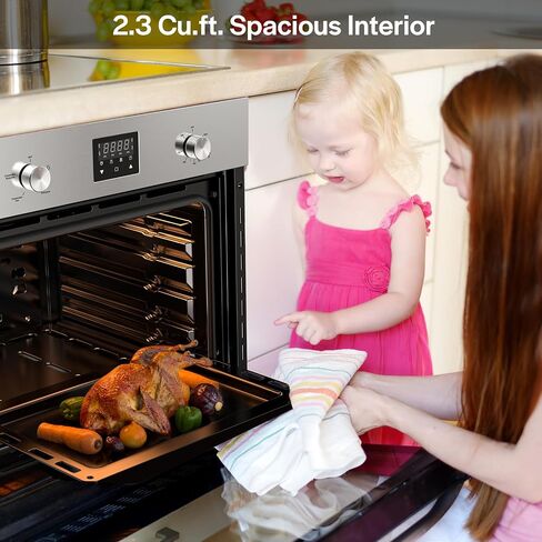 Empava Single Liquid Propane Gas Wall Oven 24 in. 2.3 cu. Ft. Bake Broil Rotisserie Functions with Mechanical Controls and Digital Timer and Convection Fan in Stainless Steel, Silver in Saudi Arabia
