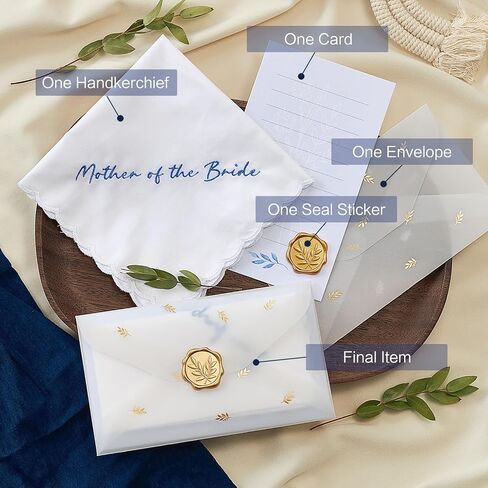 Mother of the Bride Gifts, Father of the Bride Gifts, Wedding Gifts, Wedding Handkerchief for Bride, Something Blue in Kuwait