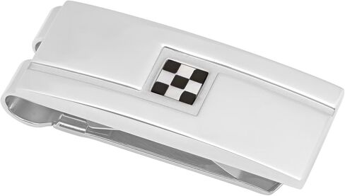 Men’s Stainless Steel Checkered Satin Finish Money Clip - Sleek, Durable, and Stylish Accessory in Saudi Arabia