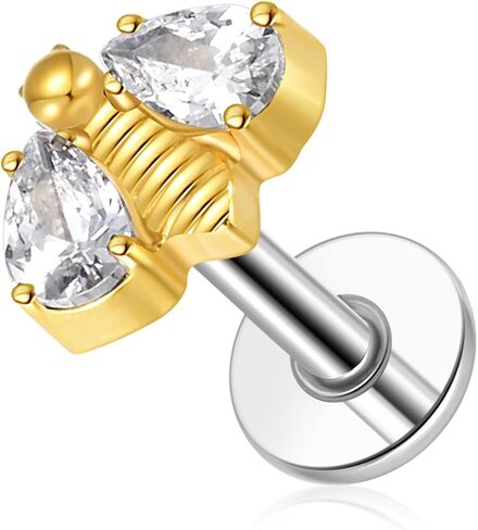 G23 Titanium Flat Back Earrings Studs 20g 18g 16g F136 Titanium Labrets Press Fit Threadless Push In Dainty Cartilage Helix Conch Lobe Lip Tragus Piercing Jewelry Push Back in Saudi Arabia