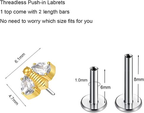 G23 Titanium Flat Back Earrings Studs 20g 18g 16g F136 Titanium Labrets Press Fit Threadless Push In Dainty Cartilage Helix Conch Lobe Lip Tragus Piercing Jewelry Push Back in Saudi Arabia