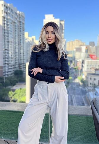 Zeagoo Womens Knit Blouse Long Sleeve Pullover Shirt Tops Fall Casual Lightweight Turtleneck Tunic in Kuwait
