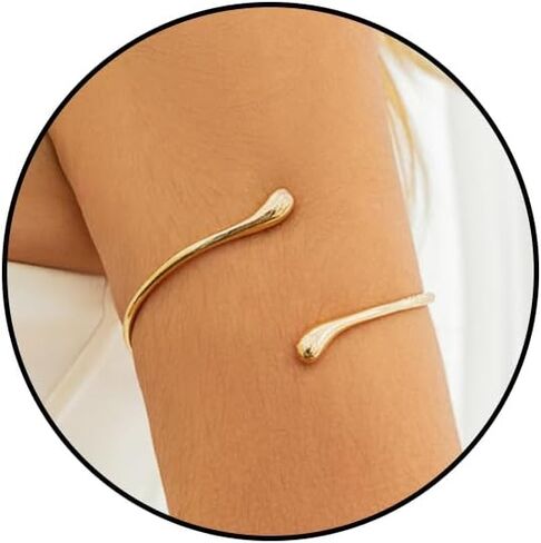 Gold Coil Arm Cuff for Women, Upper Arm Gold Cuff Bracelet Armlet Minimalist Armband Bangle Liquid Lava Arm Chain Open Bangle Cuff Bracelet for Women in Saudi Arabia