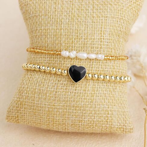 Gold Ball Beads String Bracelets for Women, Charm Handmade Adjustable Boho Braided Rope Friendship Bracelet Summer Beach Jewelry Gift in Kuwait