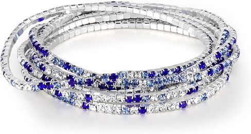 7 Pack Tennis Bracelet for Women, Plated 2mm Cubic Zirconia, Classic/Trendy Link Bracelet Set Stackable Bracelets Jewelry Gifts Presents for Girls Friends in Saudi Arabia