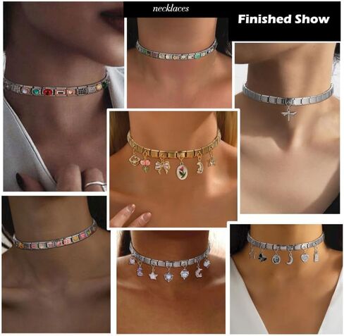 papasgix مجموعة سوار سحر إيطالي ذهبي وفضي مع سوار بداية، سحر متنوع وأدوات فتح، 9 مم وحدات أساور إيطالية ساحرة مصنوعة يدويًا قلادة هدايا مجوهرات (ذهبي أبيض) in Kuwait