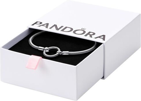 PANDORA Moments O Closure Snake Chain Bracelet - Compatible with PANDORA Moments Charms - Sterling Silver Charm Bracelet for Women - Gift for Her, With Gift Box in Saudi Arabia
