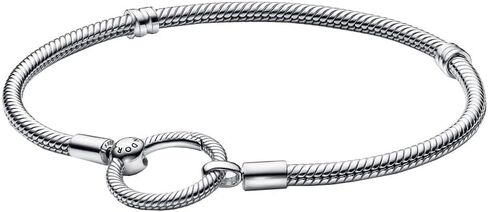 PANDORA Moments O Closure Snake Chain Bracelet - Compatible with PANDORA Moments Charms - Sterling Silver Charm Bracelet for Women - Gift for Her, With Gift Box in Saudi Arabia