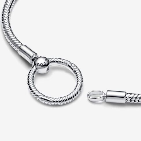 PANDORA Moments O Closure Snake Chain Bracelet - Compatible with PANDORA Moments Charms - Sterling Silver Charm Bracelet for Women - Gift for Her, With Gift Box in Saudi Arabia