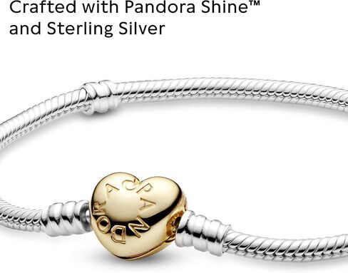 Pandora Moments Heart Clasp Snake Chain Bracelet - Charm Bracelet - Compatible Moments Charms - Comes with Gift Box in Saudi Arabia