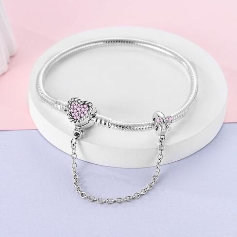 Parmuz 925 Sterling Silver Charms Bracelet for Women Love Heart Summer Ocean Iconic Moments Snake Chain Bracelet with 5A Cubic Zirconia Gift for Girls Mother Daughter in Saudi Arabia