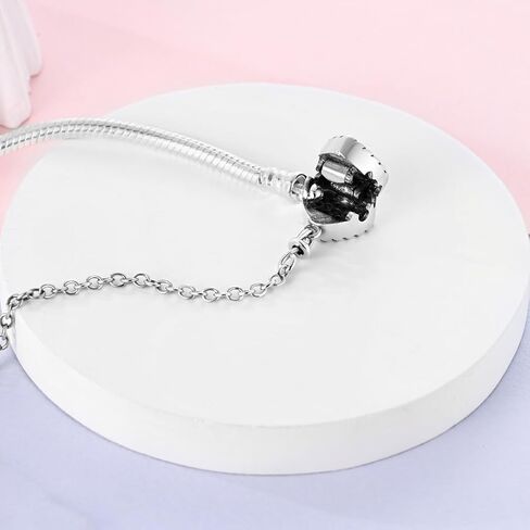 Parmuz 925 Sterling Silver Charms Bracelet for Women Love Heart Summer Ocean Iconic Moments Snake Chain Bracelet with 5A Cubic Zirconia Gift for Girls Mother Daughter in Saudi Arabia