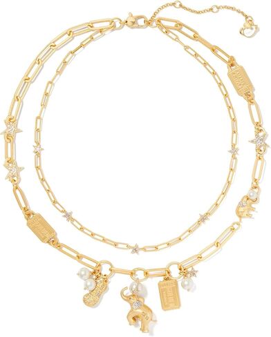 Kate Spade New York Womens Statement Charm Necklace Clear/Gold One Size in Saudi Arabia