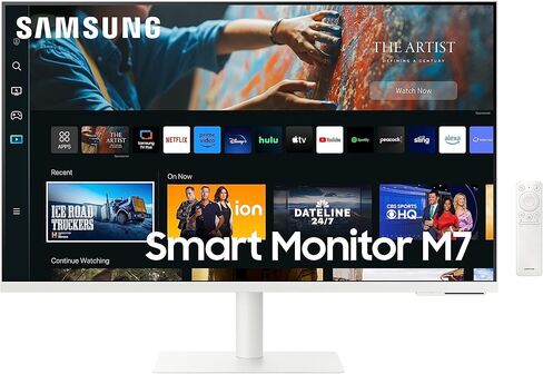 سامسونج 43 بوصة M70B Series 4K UHD USB-C شاشة ذكية وتلفزيون بث مباشر، 4 مللي ثانية، 60 هرتز، HDR10، شاشة لاسلكية، محاور الألعاب وإنترنت الأشياء، Alexa مدمج، 2022، LS43BM702UNXZA، أسود in Kuwait