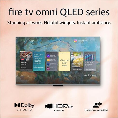 تلفزيون Amazon Fire TV 65 بوصة Omni QLED Series 4K UHD، تلفزيون ذكي Dolby Vision IQ، تعتيم محلي، بدون استخدام اليدين مع Alexa in Saudi Arabia