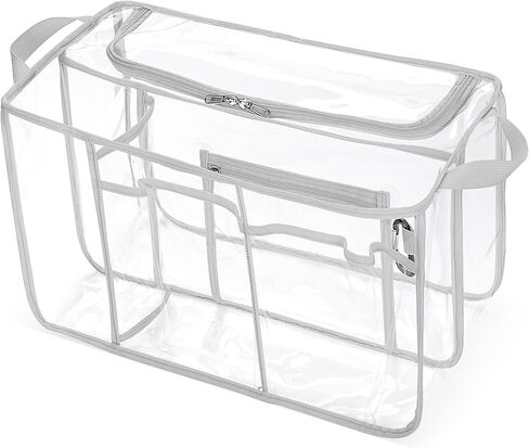Clear Beach Bag Organizer Insert Compatible with Bogg Bag X Large, Waterproof Beach Bag Insert Divider Pouch, Beach Tote Bag Insert Organizer Liner 15.6 x 8.4 x 10.8 Inches, Gray in Saudi Arabia