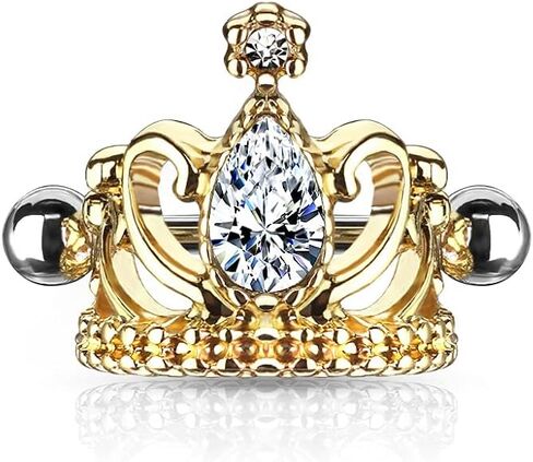 16GA Stainless Steel Tear Drop CZ Crystal Tiara Cartilage Helix Cuff Earring (Silver Tone) in Saudi Arabia