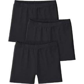 Girls Bike Shorts Toddler Basic Cotton Cartwheel Shorts for Running Dance 3 Pack