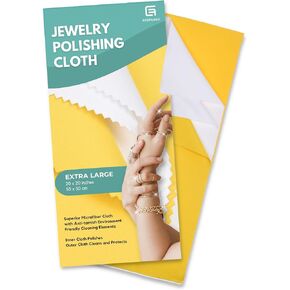 Eco-Fused Jewelry Polishing Cloth - Super Extra Large - Jewelry Cleaner Cloth -Polish Clean and Protect Jewelry, Gold, Sterling Silver, Platinum, Fine Metals -19.7 x 19.7 (50 x 50 cm)