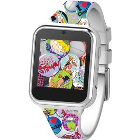 Accutime Nickelodeon Educational Learning Touchscreen Kids Smartwatch - Multicolor Strap Toy - Girls, Boys, Toddlers - Selfie Cam, Games, Alarm, Calculator, Pedometer (Model: NIC4025AZ)