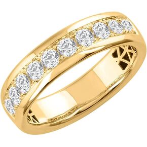 FINEROCK 1 Carat Diamond Unisex Wedding Band Ring in 14K Gold (I1-I2 Clarity)