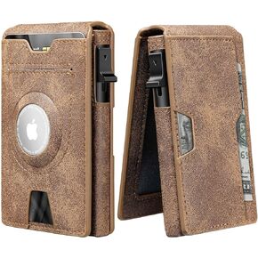 Airtag Wallet, Smart Wallet, Air Tag Wallet for Men, Leather Wallet with Airtag Holder, RFID Pop Up wallet, Credit Card Holder, Wallet for Men Slim Minimalist