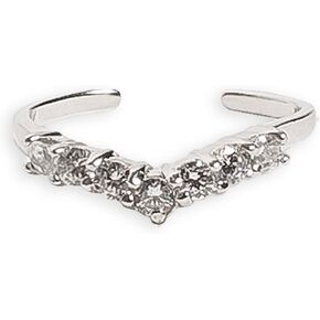 خاتم اصابع القدم برينسيس من الفضة الاسترلينية عيار 925 واحجار الزركونيا المكعبة - خاتم قابل للتعديل للقدم او المتوسط، حجر الراين، زركونيا مكعب in Kuwait