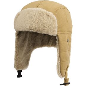 CLAPE Winter Trapper Hat Windproof Warm Earflap Eskimo Hats Russian Ushanka Cap Outdoor Aviator Trooper Hat for Hunting Ski