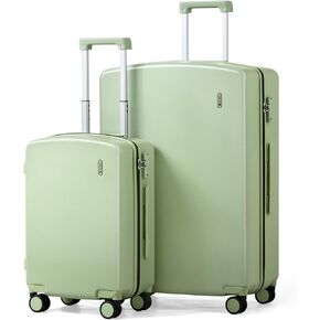 Hanke Hard Shell Luggage Sets 2 Pieces, 20/28 Inch Carry On Luggage with Wheels Lighweight TSA Luggage Extra Large Luggage for Travel Checked Suitcase(Jet Black)