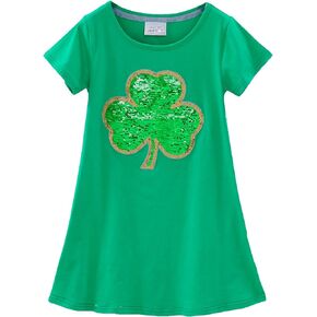 فستان HH Family للفتيات ذو الترتر قابل للطي بتصميم يونيكورن حورية البحر بألوان قوس قزح كاجوال للحفلات المتأرجحة in Kuwait