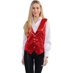 Dress Up America Sequin Vest for Men and Women - Adults Shiny Dance Vest - Disco Party Costume Vests
