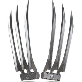 Wolverine Claws Realistic Plastic Cosplay Costume Props, Set of 2, Silver, One Size