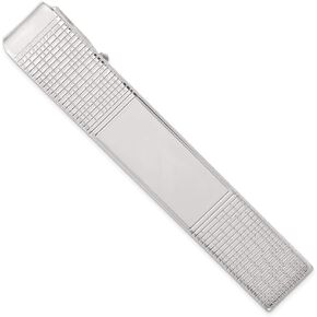 Rhodium Plated Kelly Waters Patterned Tie Bar