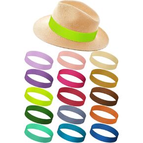 15pcs Hat Band Stretchable Hat Band Ribbon Panama Hat Band Western Cowboy Hat Band Women Men Straw Hat Accessories